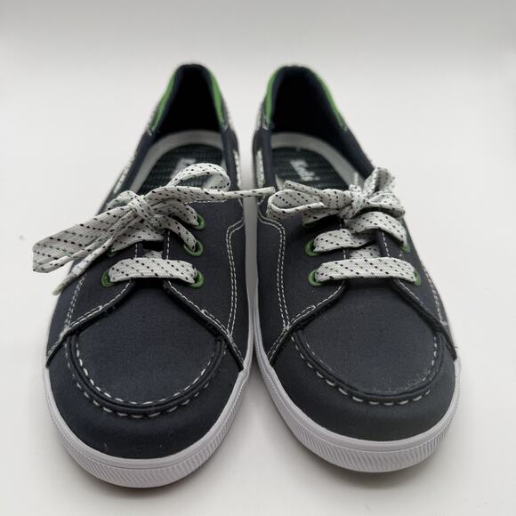Keds Women's Boat Shoes Size 8 Navy White Green Slip On Nautical - Picture 4 of 8